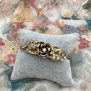 Vintage Coro Gold  Bracelet with Rose Motif